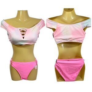 DISCONTINUED VICTORIA’S SECRET PINK STRAPPY BIKINI SET NWT MEDIUM